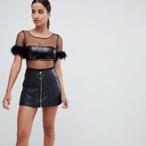 *Sequin|Mesh|Feather Bodysuit*